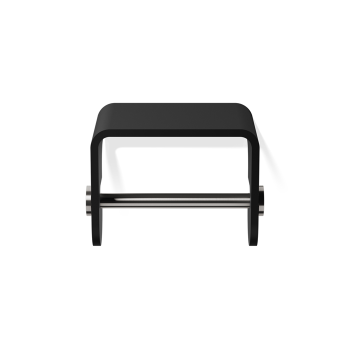 Decor Walther Black Stone TPH4 Держатель туалетной бумаги, подвесной, цвет: черный матовый / сталь матовая