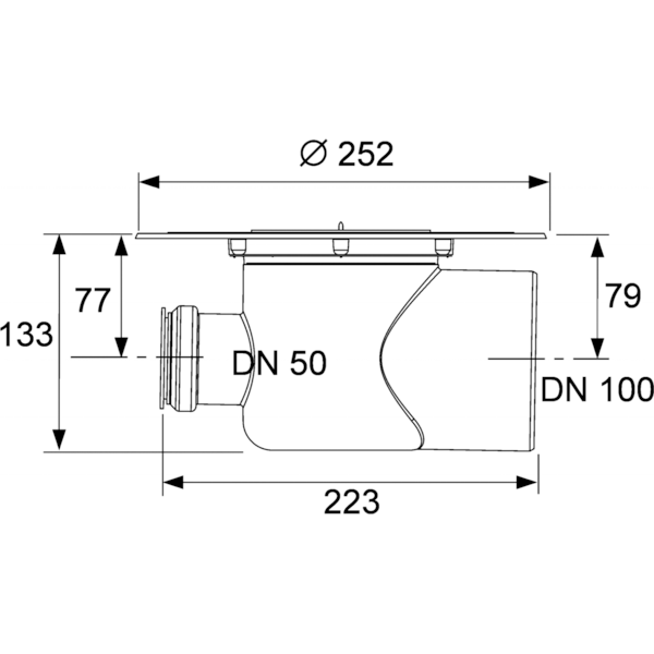 TECEdrainpoint S Сифон горизонтальный DN100