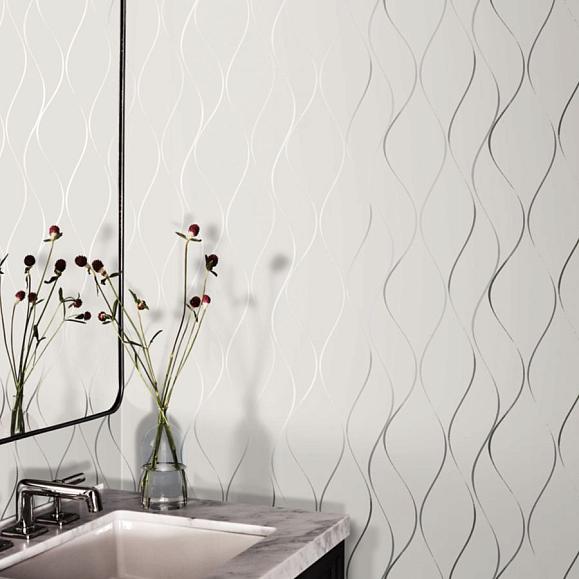 Обои York Y6201401 Wavy Stripe White/Silver