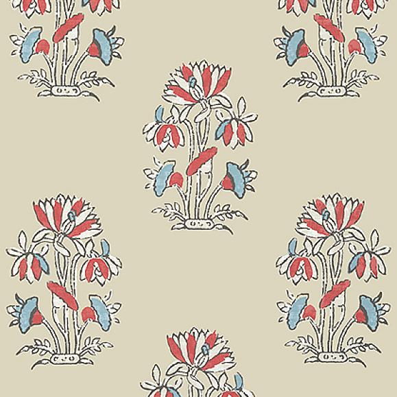 Обои Thibaut T13206 Lily Flower Beige and Sunbaked
