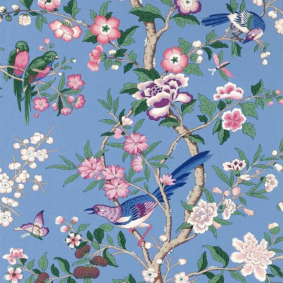 Обои Sanderson DWAW217111 Blueberry/Purple Chinoiserie Hall