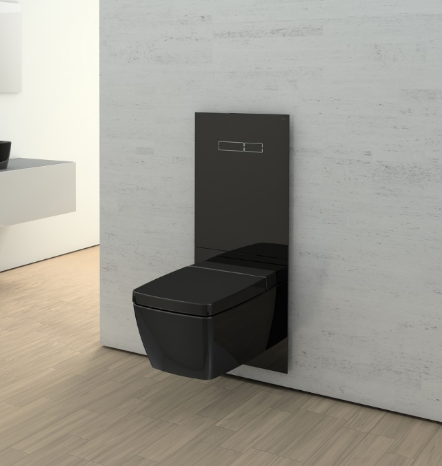 TECELux для установки унитаза -биде (DURAVIT) с верхней панелью из черного стекла с механическим блоком управления и нижней панелью стекло черное