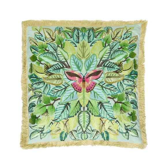 Подушка CCDG1503, Celastrina Embroidered, Turquoise, Designers Guild 55 x 55см