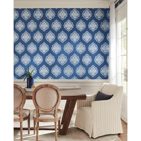 Обои York DM4986 Signet Medallion Damask Cobalt