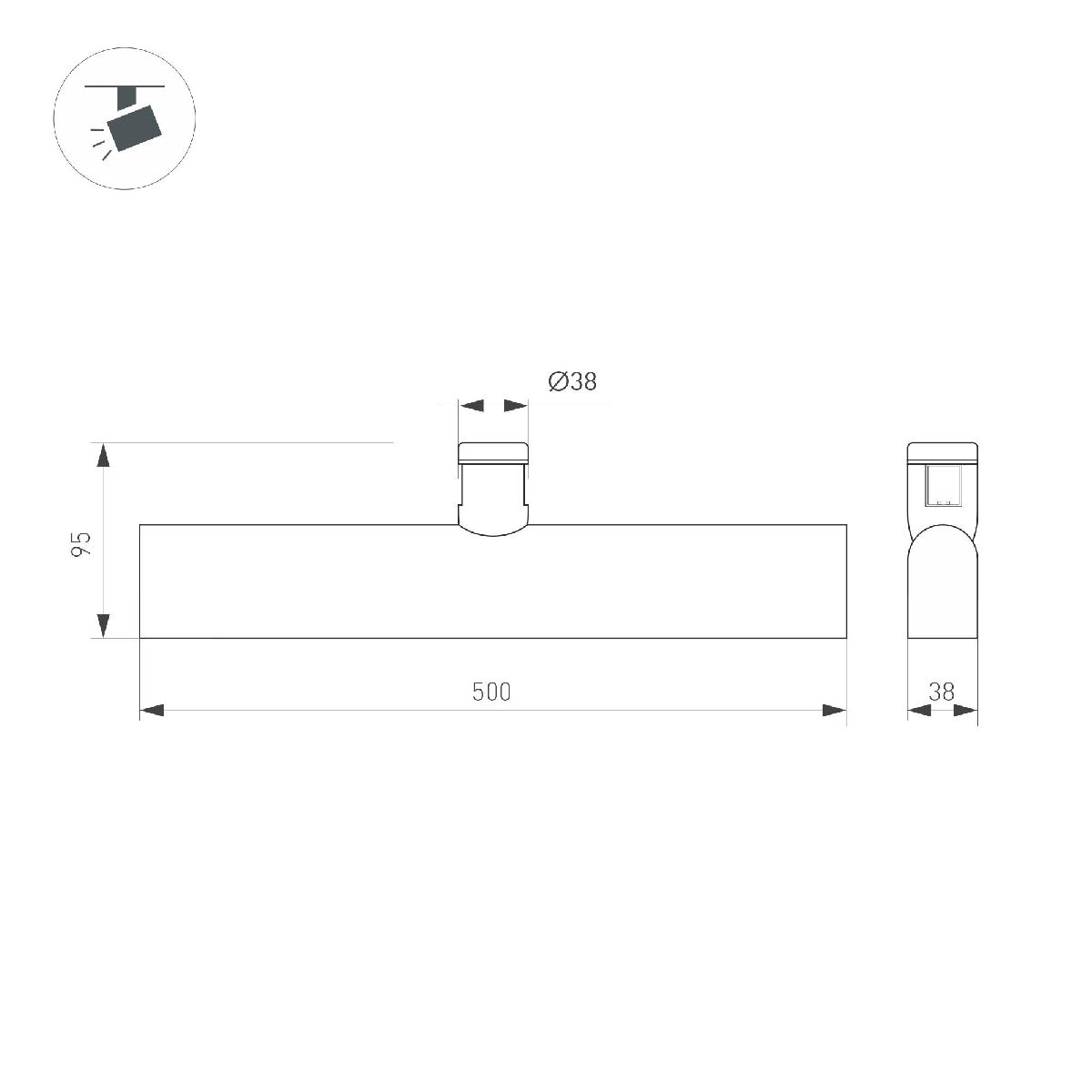 Трековый светильники Arlight ART-APRIORI-FLAT-L500-15W Day4000 047777