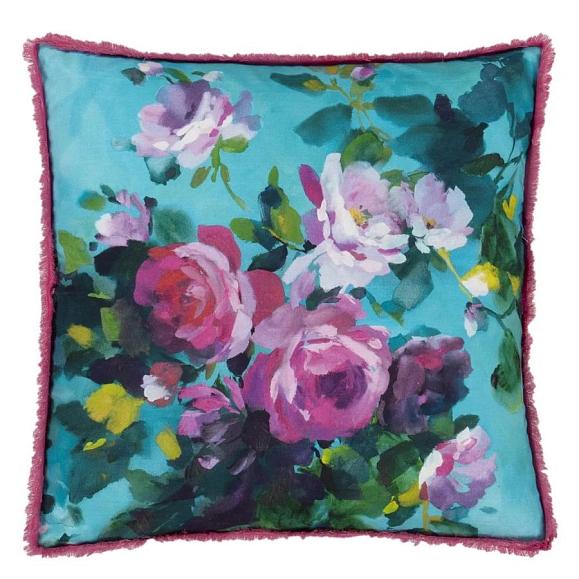 Подушка CCDG1457, Bouquet De Roses, Turquoise, Designers Guild 50 x 50см