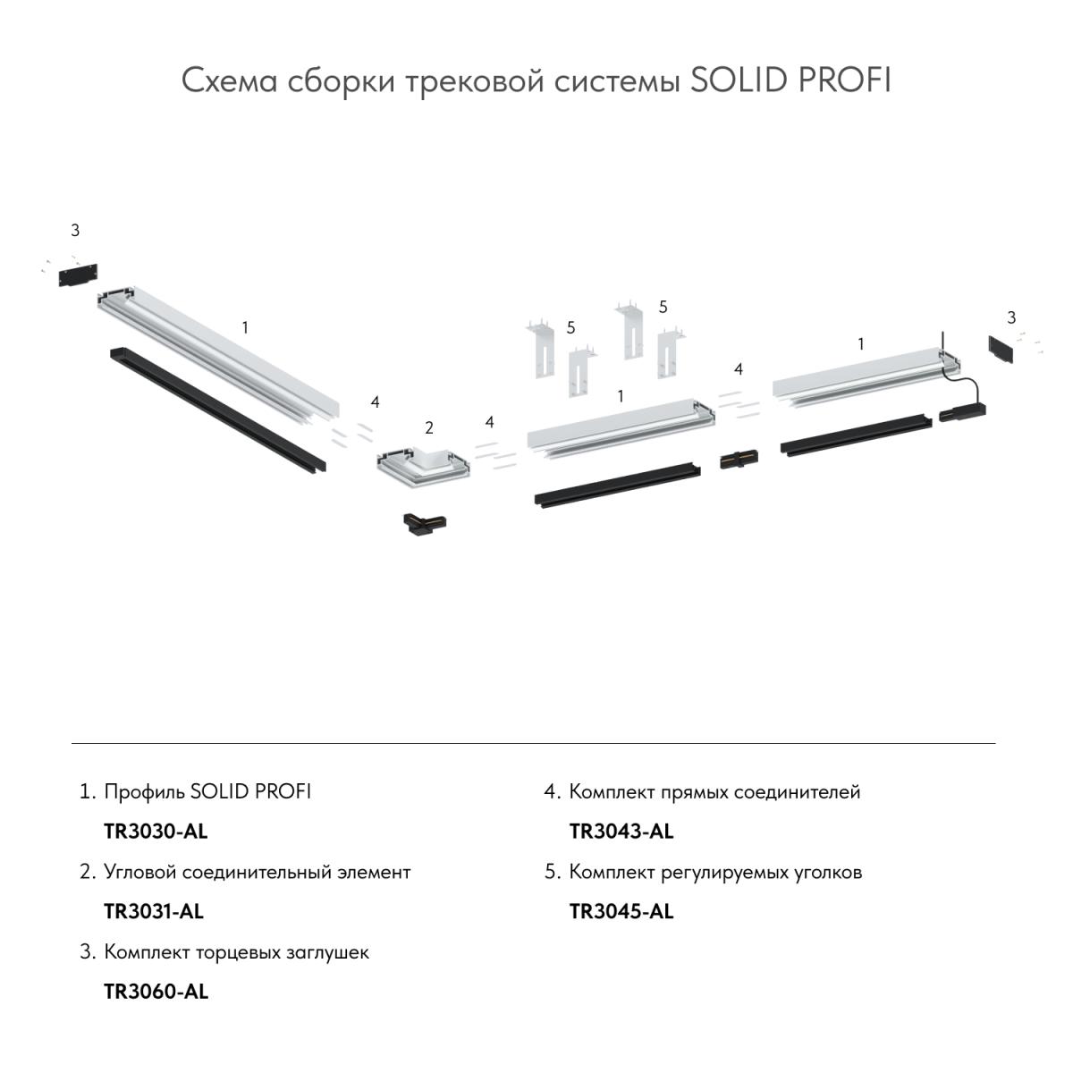 Угол профиля для натяжного потолока Denkirs TR3000 TR3031-AL