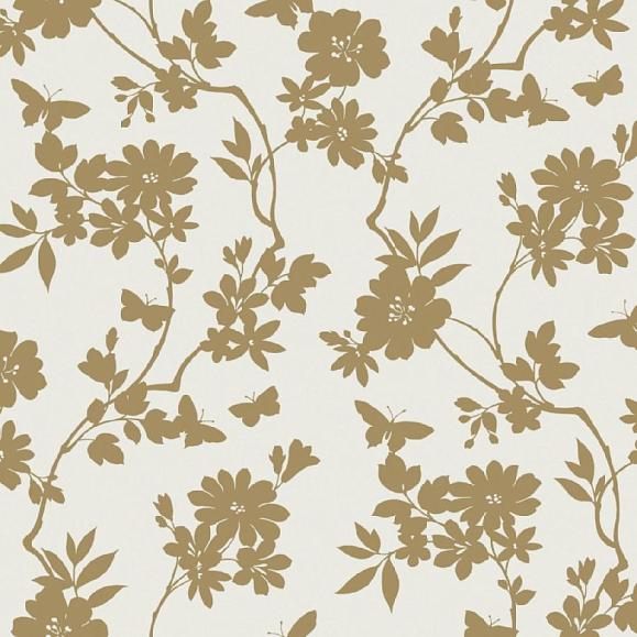 Обои York DT5022 Flutter Vine White/Gold