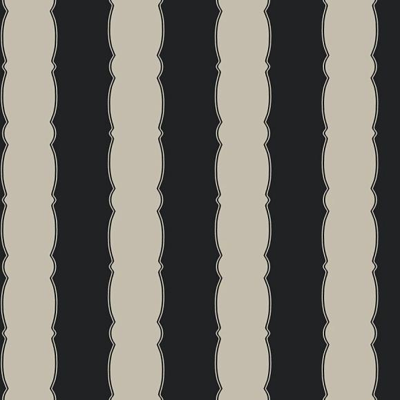 Обои York GR6015 Scalloped Stripe Black