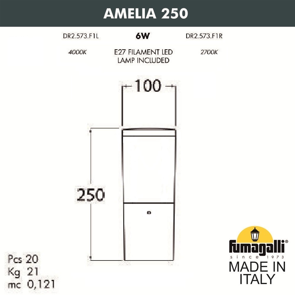 Ландшафтный светильник Fumagalli AMELIA 250 DR2.573.000.LYE27