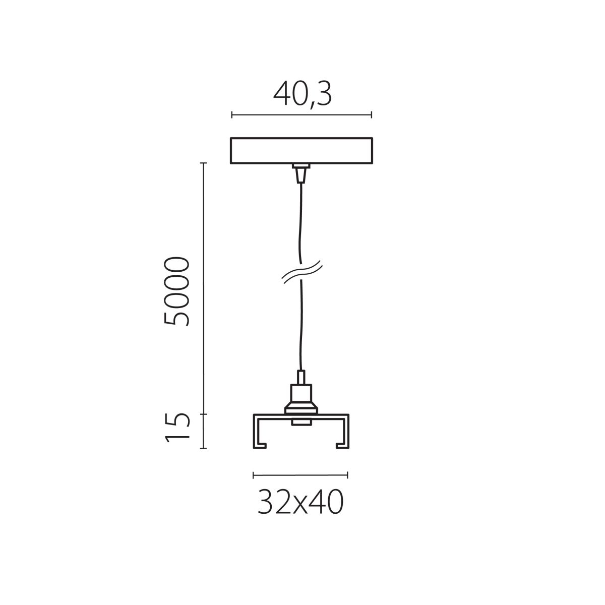 Подвес скрытый тип D треку 5040xx-(F)/(R) 5 м Quattro Lightstar 504196-FR2