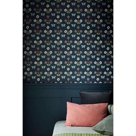 Обои Little Greene 0267BUHICKS Burges Butterfly Hicks Blue