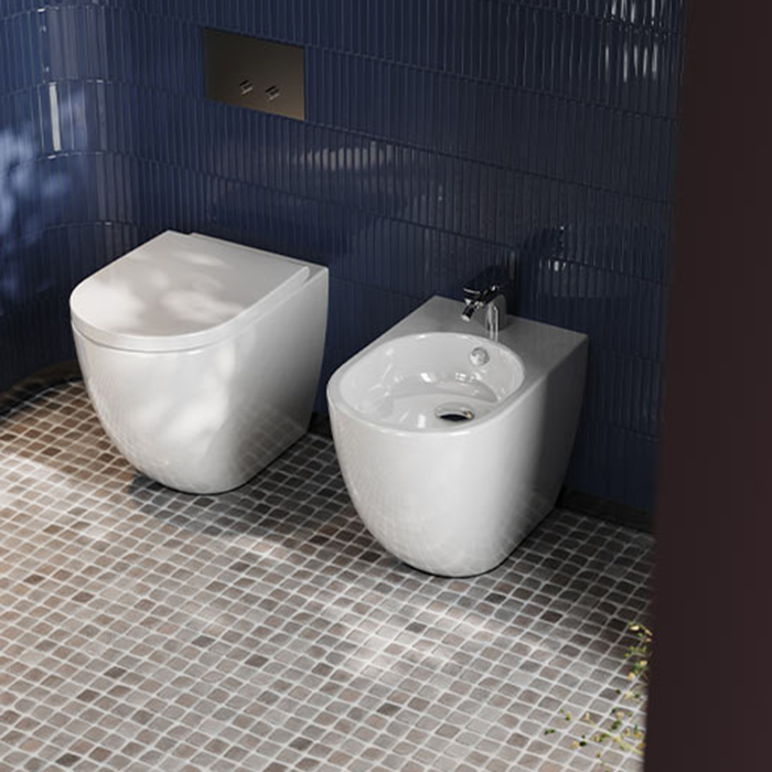 Artceram Vita Биде напольное 36х52см., 1 отв., покрытие Saniglaze, цвет: белый