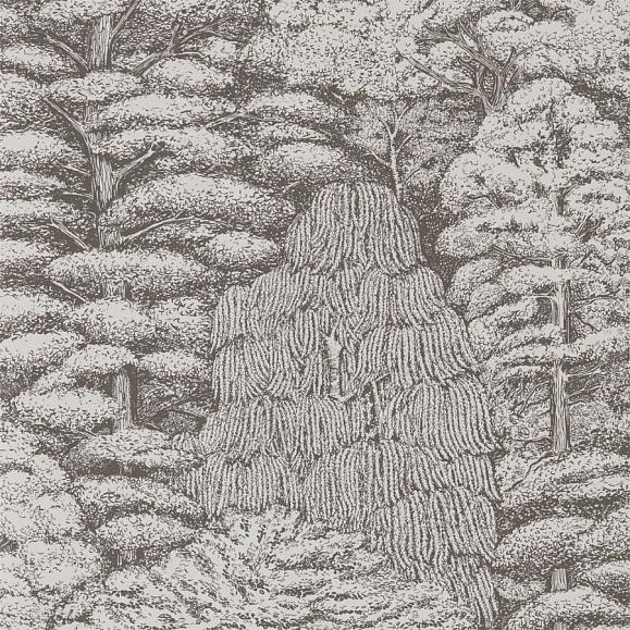 Обои Sanderson 215716 Woodland Toile Ivory/Charcoal