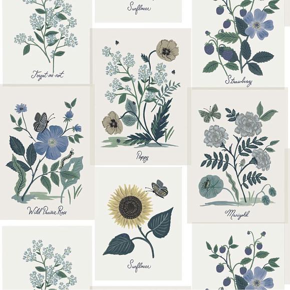 Обои York RP7335 Botanical Prints Indigo