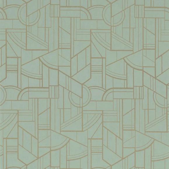 Обои Casamance 76292854 Cinetique Vert d'eau/dore