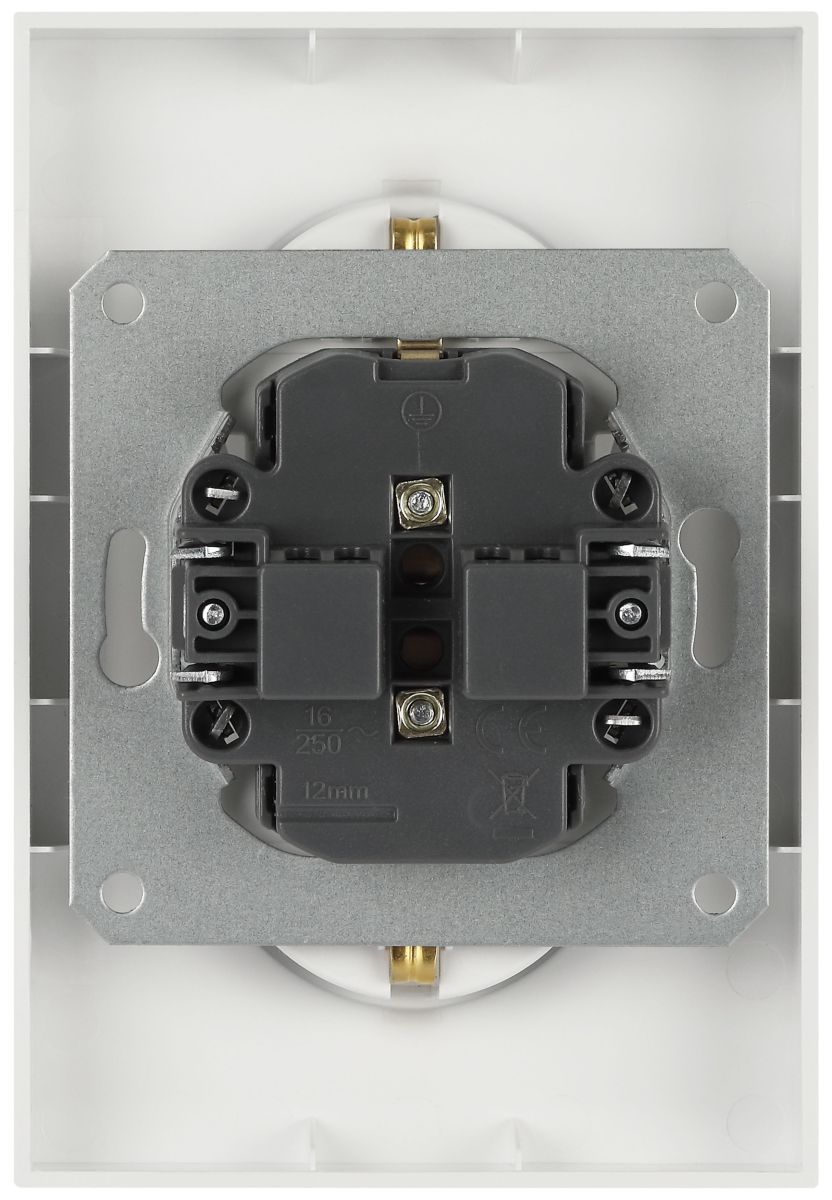 Розетка Эра Arktik 16-2105-08 двойная с заземлением 2X2P+E Schuko со шторками 16А-250В белый матовый Б0070461
