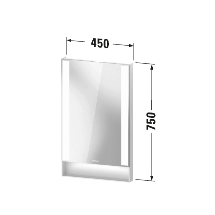 Duravit Qatego Зеркало 45х65cм., с подсветкой, цвет: белый матовый