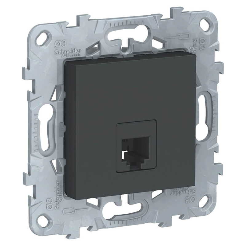 Розетка телефонная RJ11 одиночная 4 контакта Schneider Electric Unica New NU549254
