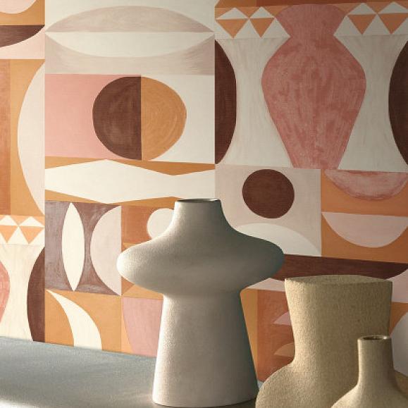 Обои Casamance 76032548 Auguste Terre de sienne