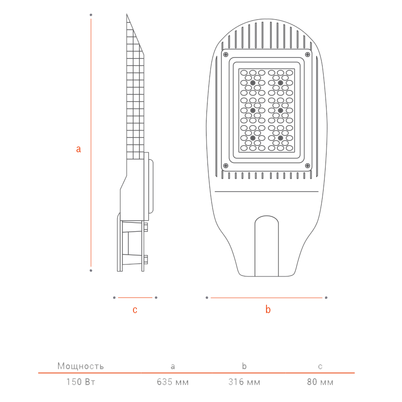 Консольный светильник Wolta ДКУ04-150-102-5К ШБ140х60