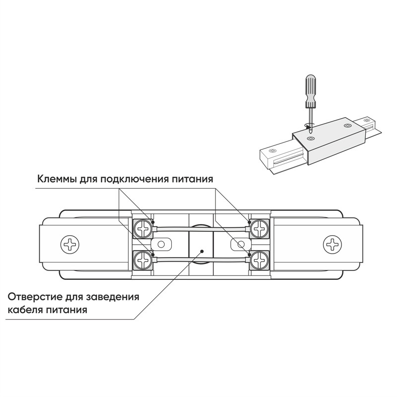 Коннектор Denkirs DK Track Black TR1008-BK