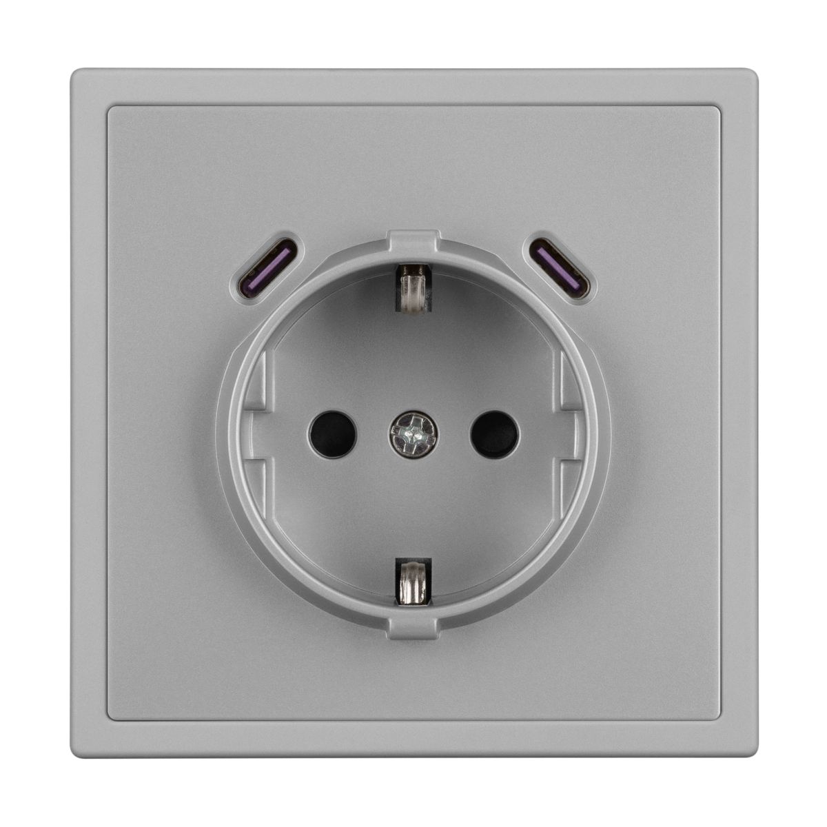 Розетка зк со шторками с USB тип C+С софт-тач никель Arlight SCT-MUCC-SFPL-IS (250V, 16A) 061817(1)