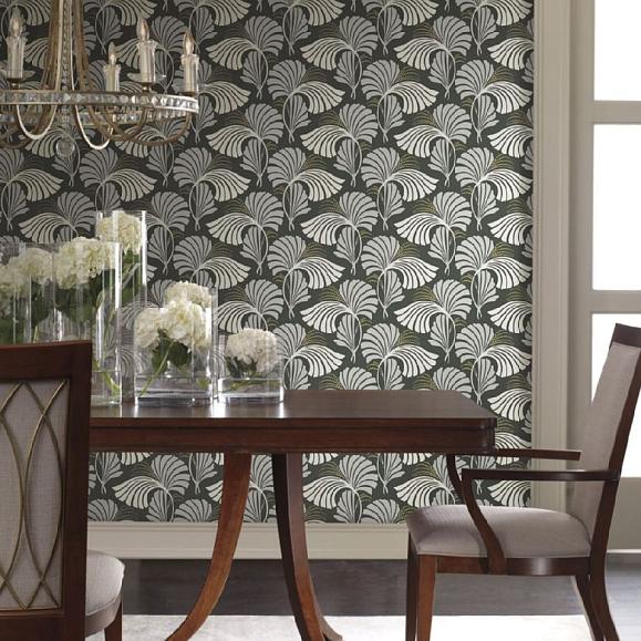 Обои York DT5134 Dancing Leaves Black