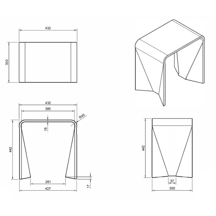 Knief Solid Surface Табурет отдельностоящий, из полимерного материала, цвет: Rubin # 040