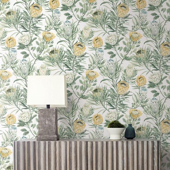 Обои York BL1754 Protea White/Yellow