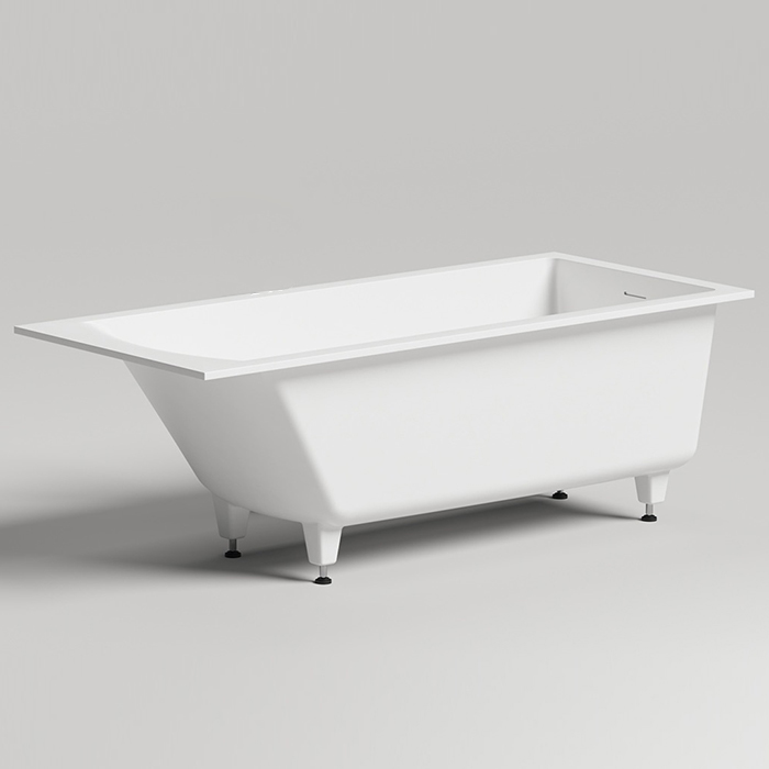 Salini Cascata KIT Ванна встраиваемая, с прямоугольной чашей, 170х75х60см, регулируемые ножки, донный клапан "Up&Down", сифон S-Stone, цвет: белый матовый