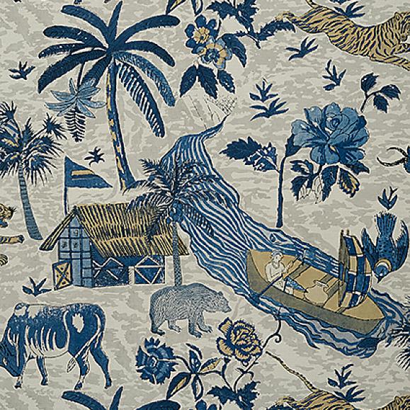 Обои Thibaut T10230 Tiger Reserve Navy