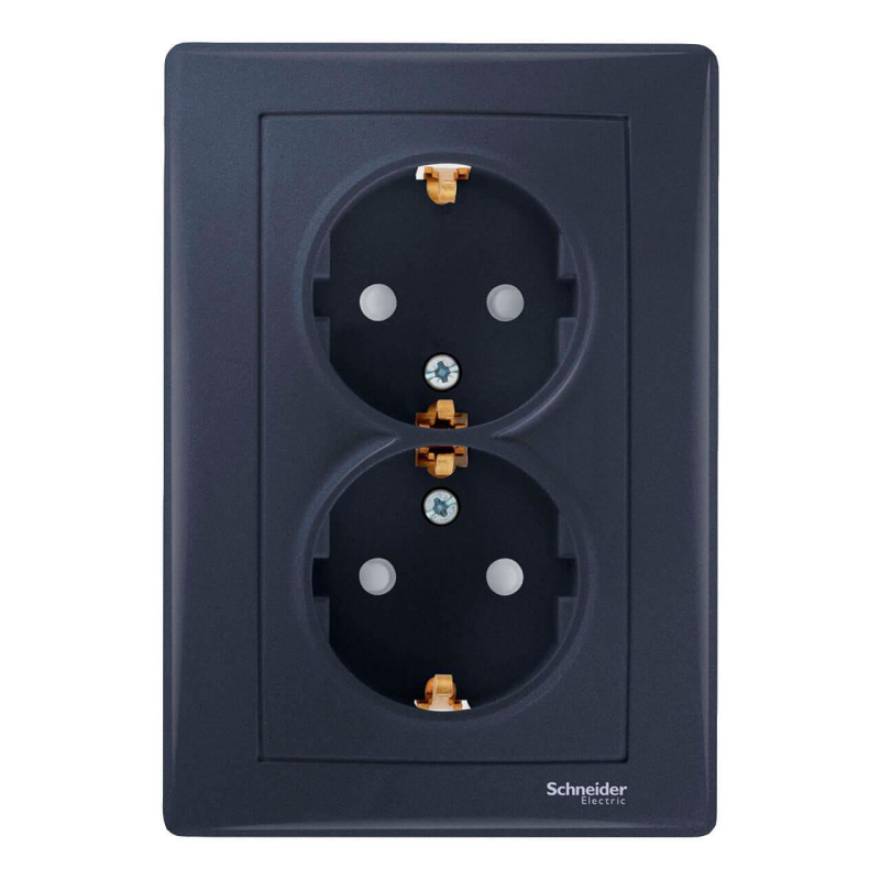 Розетка двойная Schneider Electric Sedna с/з без шторок SDN3000670