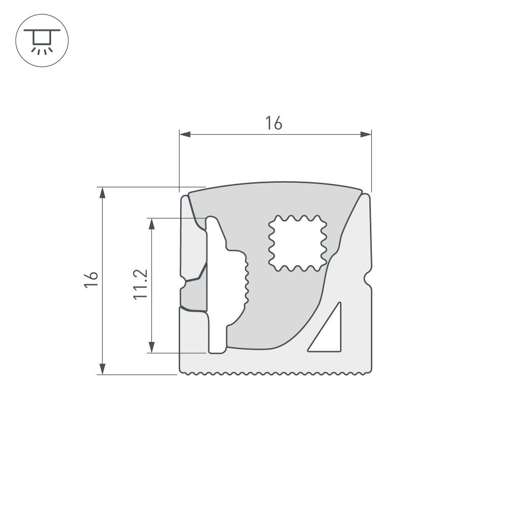 Силиконовый профиль Arlight WPH-FLEX-1616-SIDE-S11-50m WHITE 040831(1)
