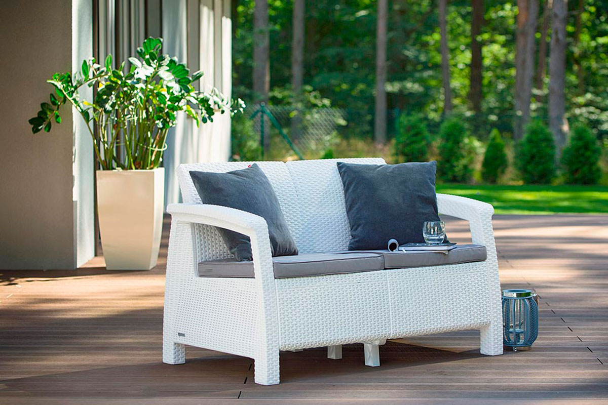 Комплект мебели Corfu Russia Love Seat (2х мест.диван), белый