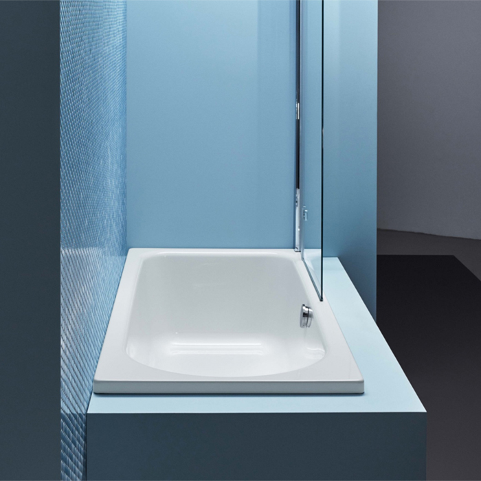 Bette Ocean Ванна с шумоизоляцией пристенная, 170х75х45см, перелив сзади, BetteGlasur® Plus, с комплектом ножек, цвет: белый