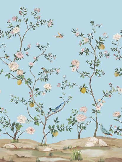 Панно Jaima Brown DB11602M Blossom Chinoiserie Cerulean Blue