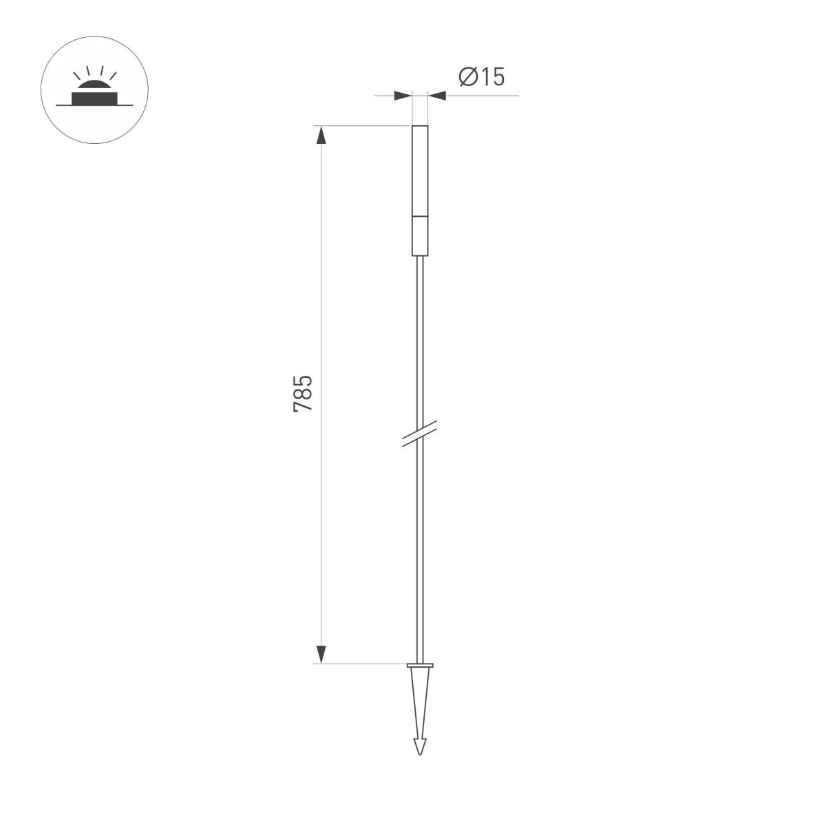Ландшафтный светильник Arlight KT-CATALI-BOLL-H785-0.5W Warm3000 (BK, 160 deg, 24V) 050682
