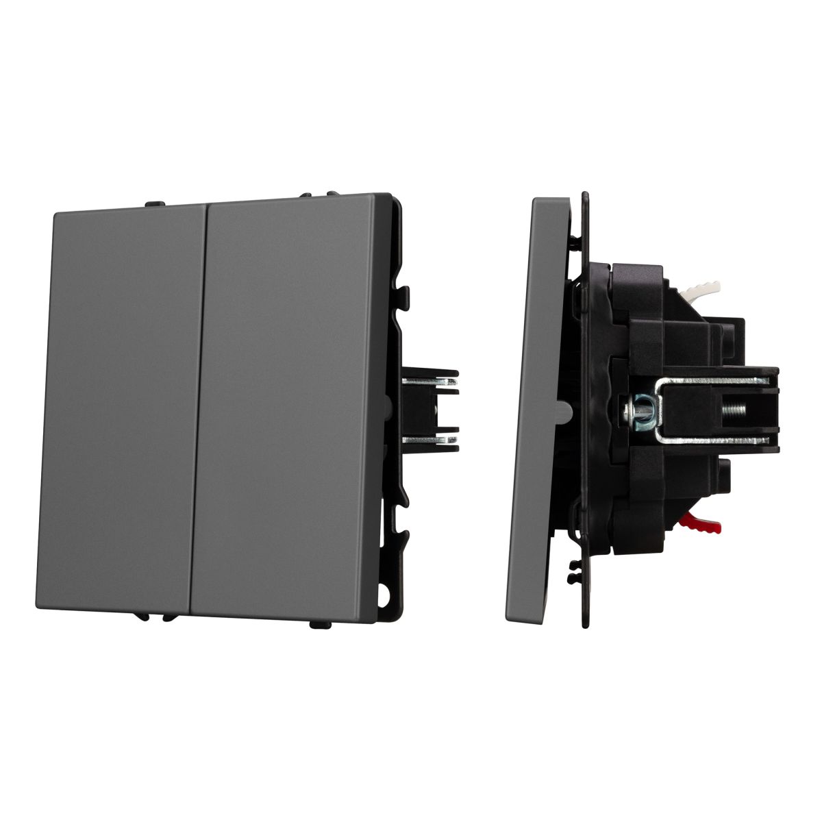 Выключатель звонковый 2 кл софт-тач серый базальт Arlight SWT-MKR2-SFPL-GR (250V, 10A) 061740(1)
