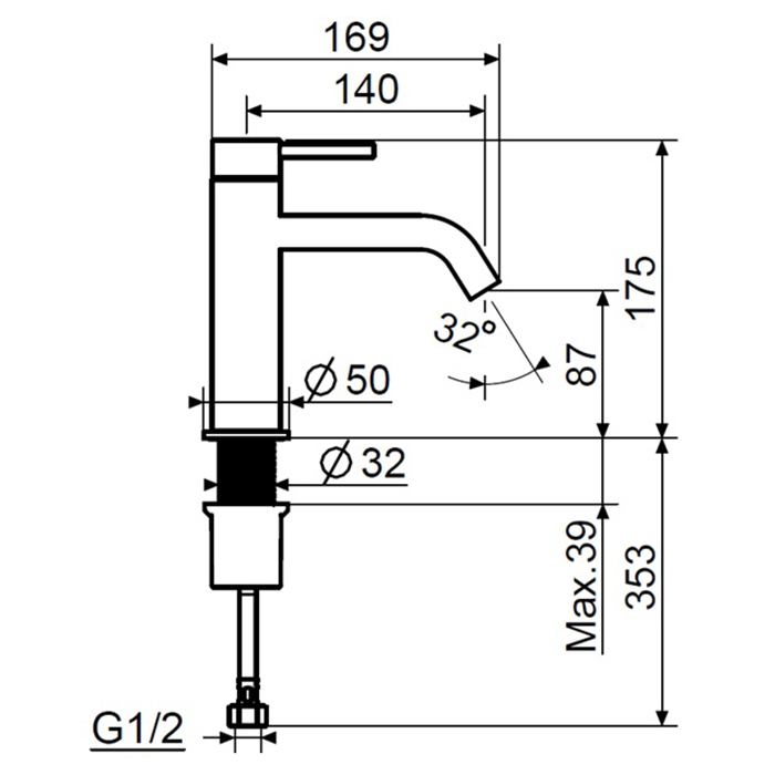 Plumberia Selection IXO Смеситель для раковины, на 1 отв, цвет: графит