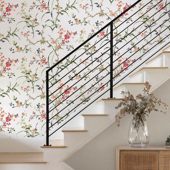 Обои York BL1741 Blossom Branches White/Red