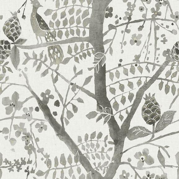 Обои York BO6633 Peacock Block Print Charcoal