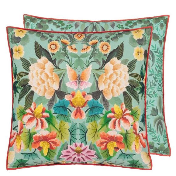 Подушка CCDG1382, Ikebana Damask, Aqua, Designers Guild 50 x 50см