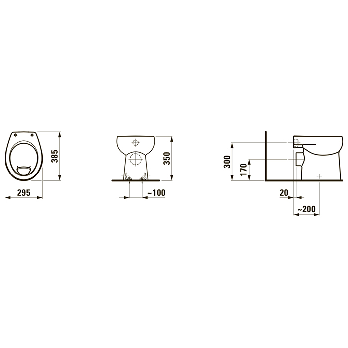 Laufen Florakids Унитаз напольный 38.5х29.5х35 см, слив в стену, цвет: белый