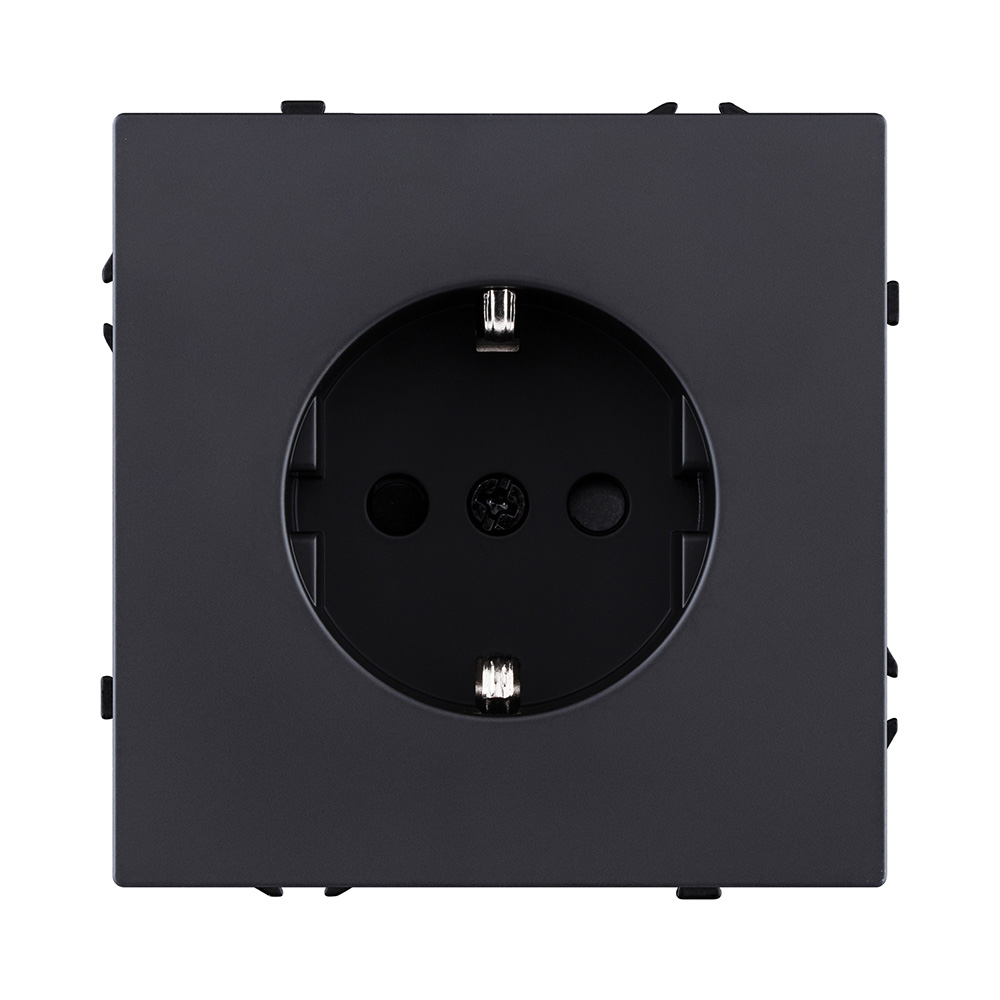 Розетка штепсельная SCHUKO 16A/250 В, черный матовый Kollinger Eclipse EC-014BK