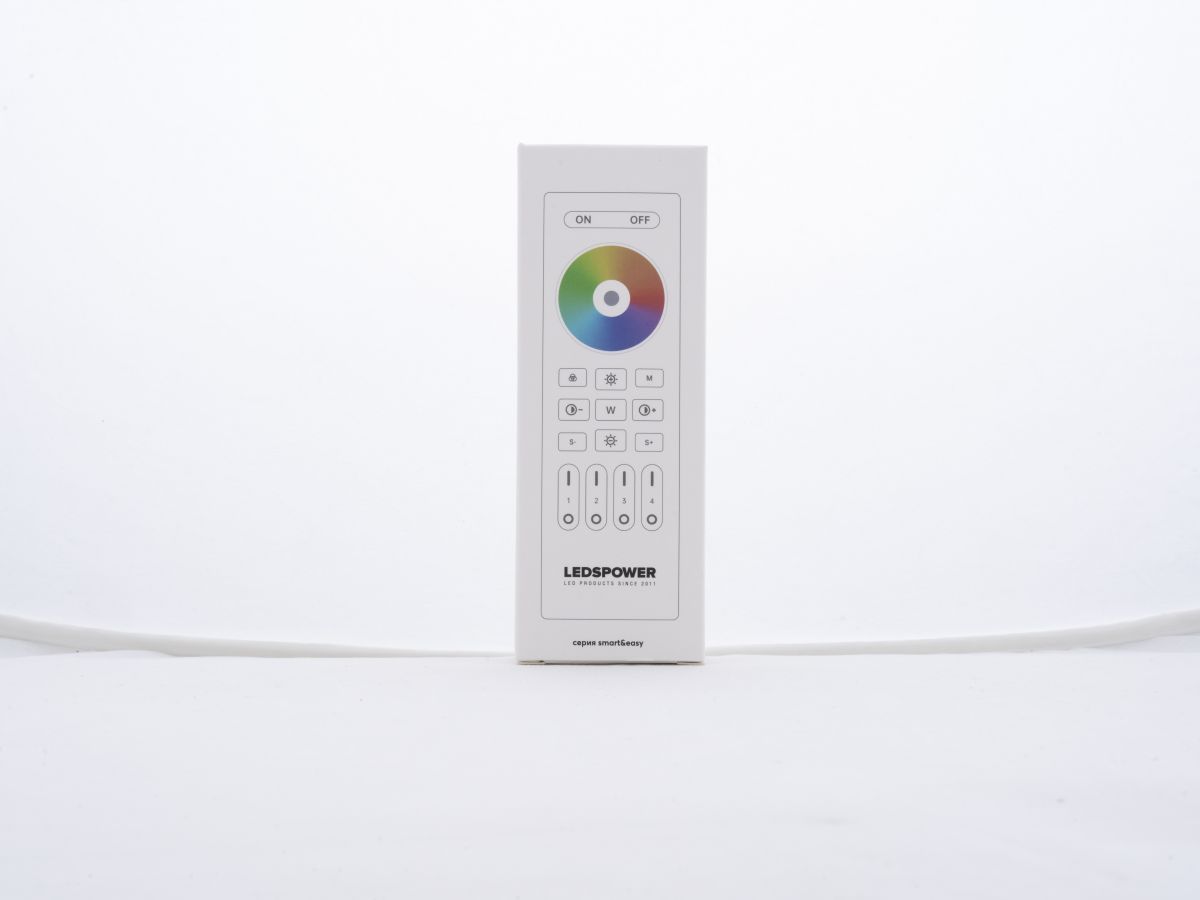 Пульт LEDS POWER RGB/RGBW/RGBCCT на 4 зоны RC03RF белый 006543