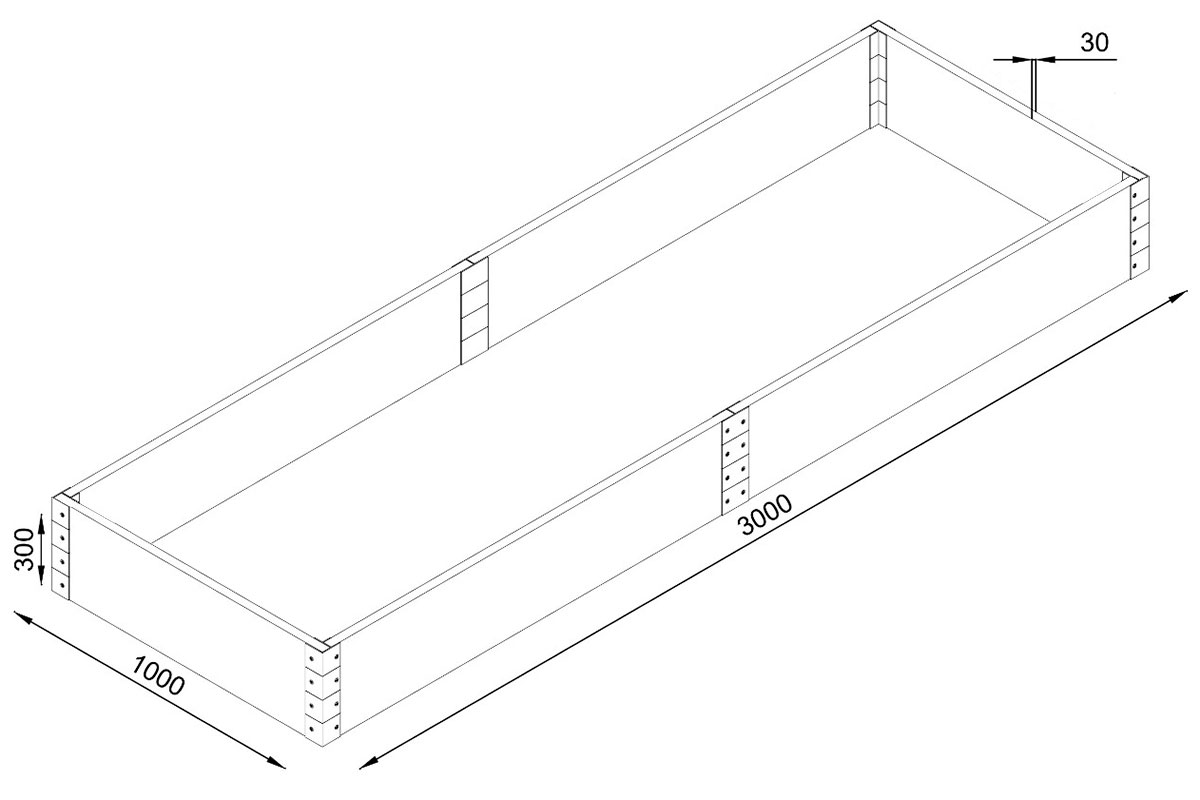 Комплект грядочных досок Holzhof 300x100x30 см, венге