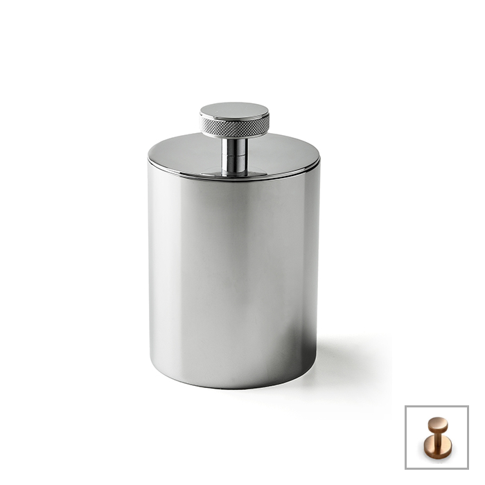 3SC Metal Tonda Контейнер с крышкой 8x13см., настольный, цвет: Warm Brushed Bronze PVD