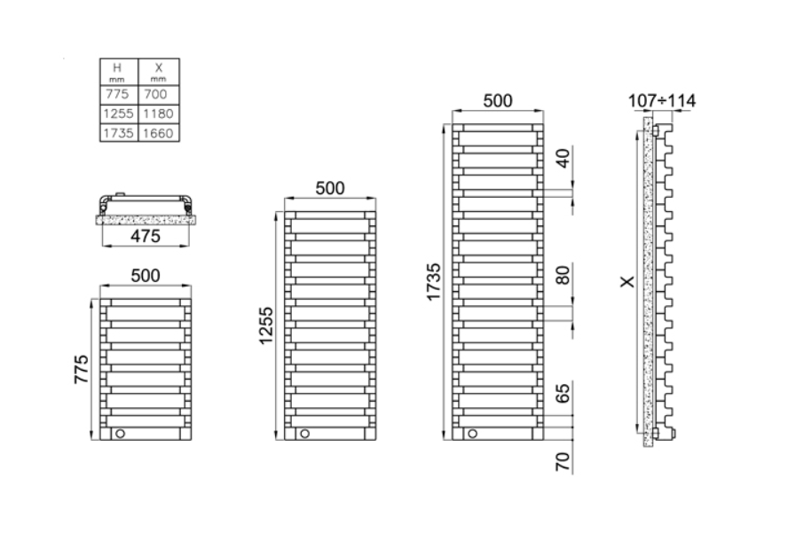 Irsap Step_E Полотенцесушитель электрический 50x77.5x10.7см ( 7плоск.трубок), мощность:250 ватт, с электр/термостатом. цвет: хром Дизайн Antonio Citterio