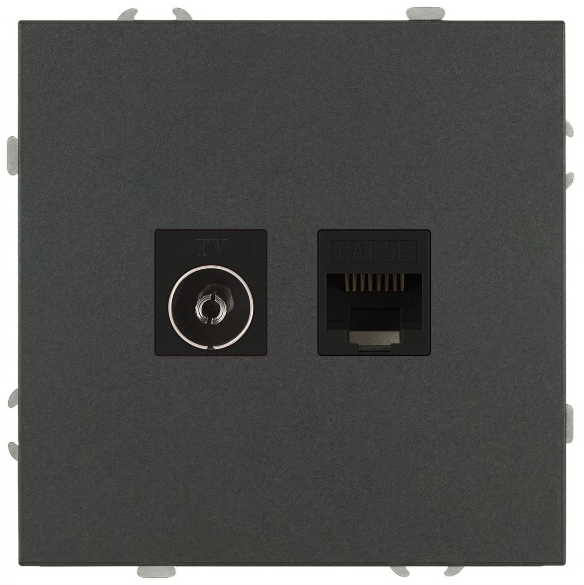 Розетка Эра Galaxy 15-3110-06 комбинированная RJ45+TV IP20 графит Б0070786